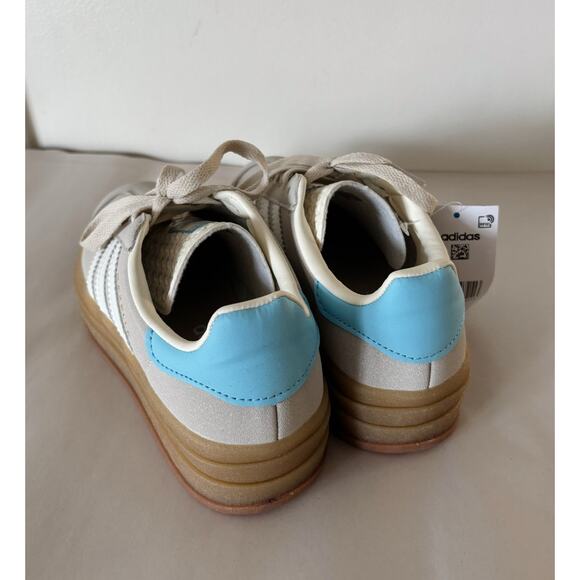 Grey and Light Blue Adidas Gazelle Bold Platform Sneakers Kids 6.5 - Picture 6 of 8